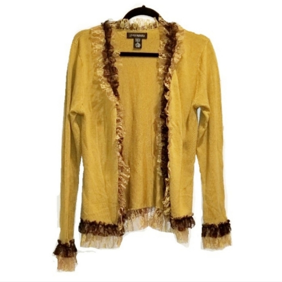 Vintage Sweaters - VINTAGE Made in Italy Livia Monica ruffle cardigan